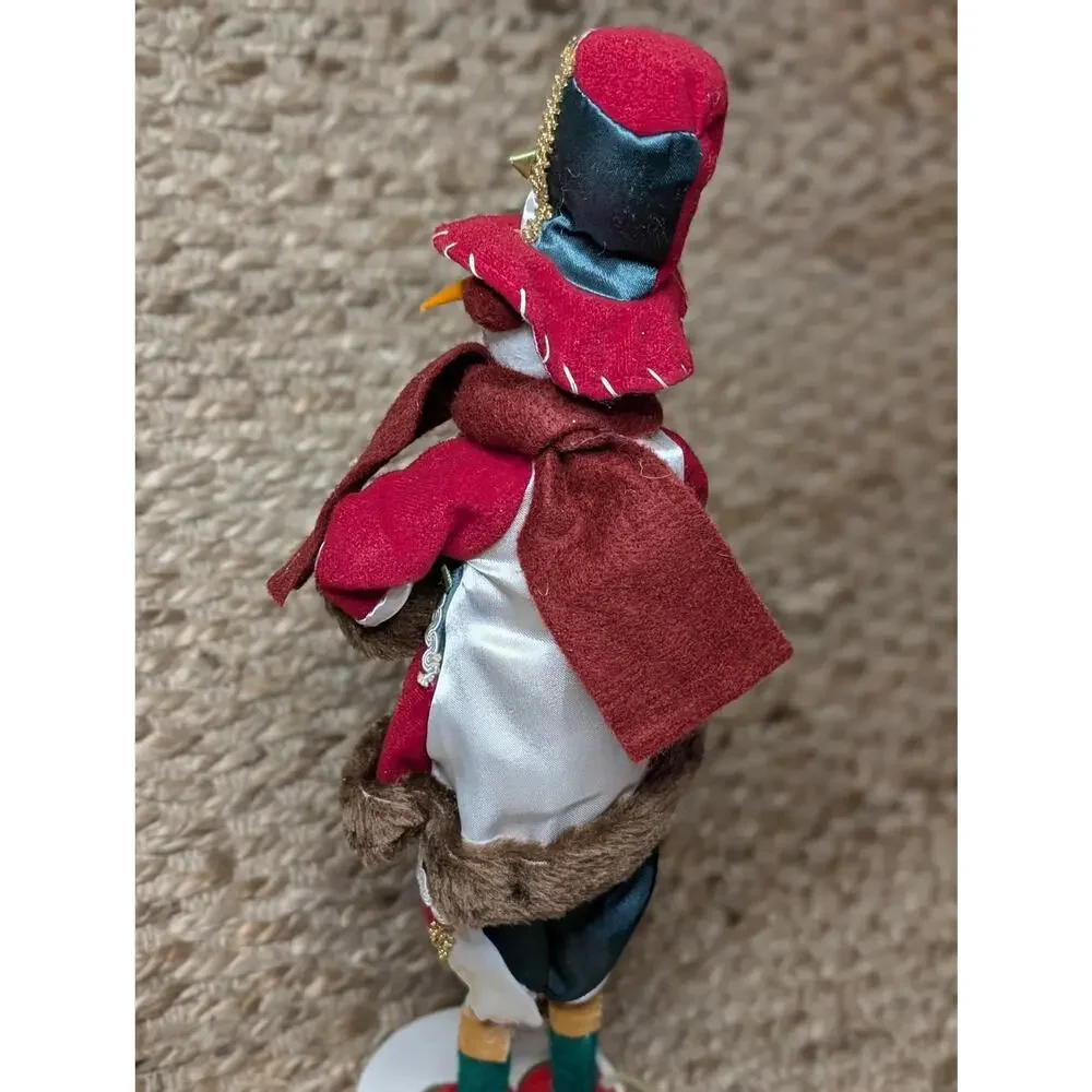 Vintage Christmas Snowman Felt Faux Fur Free Standing Figurine Holiday Decor 17